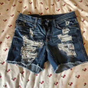 Rock & Republic Ripped Blue Jean Shorts